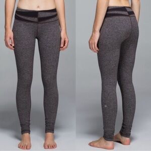 Lululemon Leggings Wunder Under Pant Giant Herringbone‎ Black Size 4
